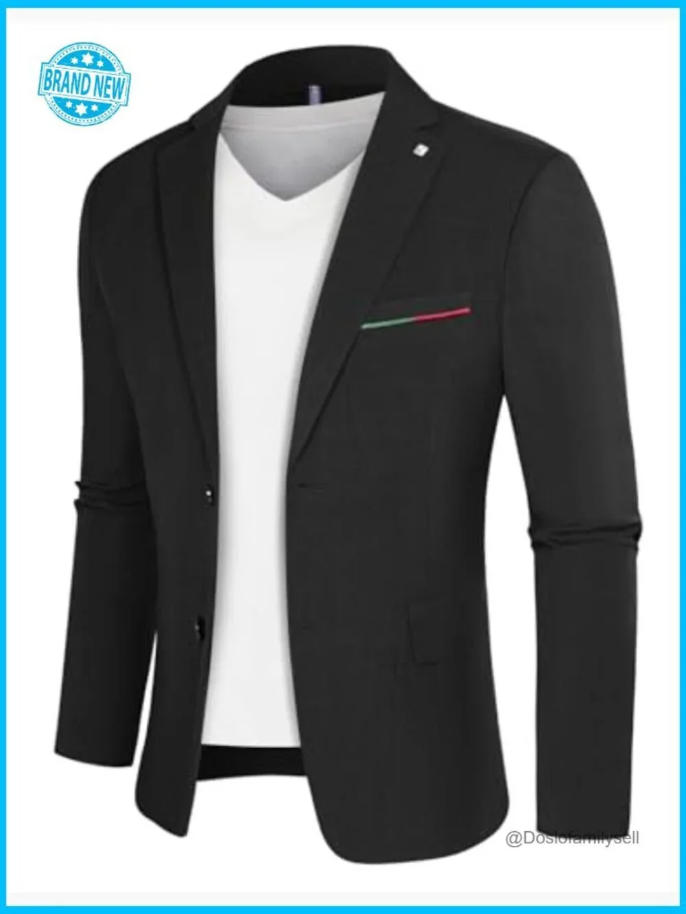 Lightweight Sport Coat Blazer Modern Fitted Two Button Notch Lapel Removable